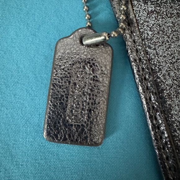 Coach EUC Ltd Ed silver glitter leather wristlet - Picture 3 of 5